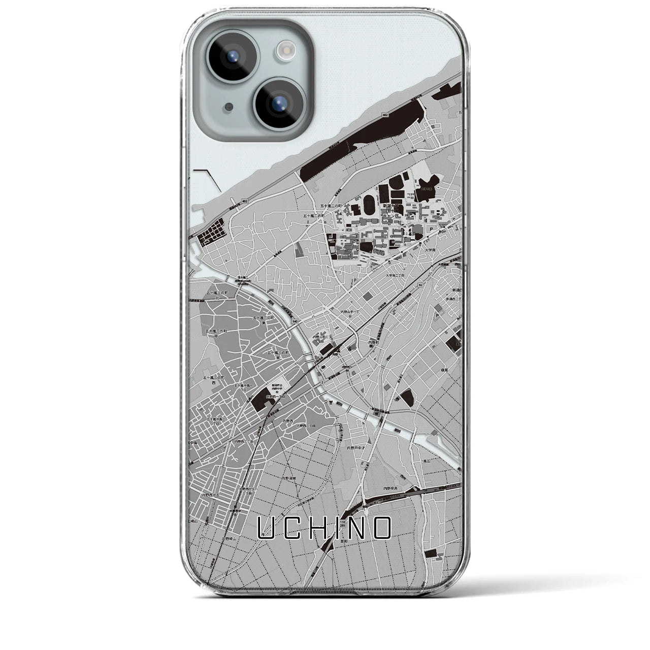 【内野(新潟県)】地図柄iPhoneケース(クリアタイプ)