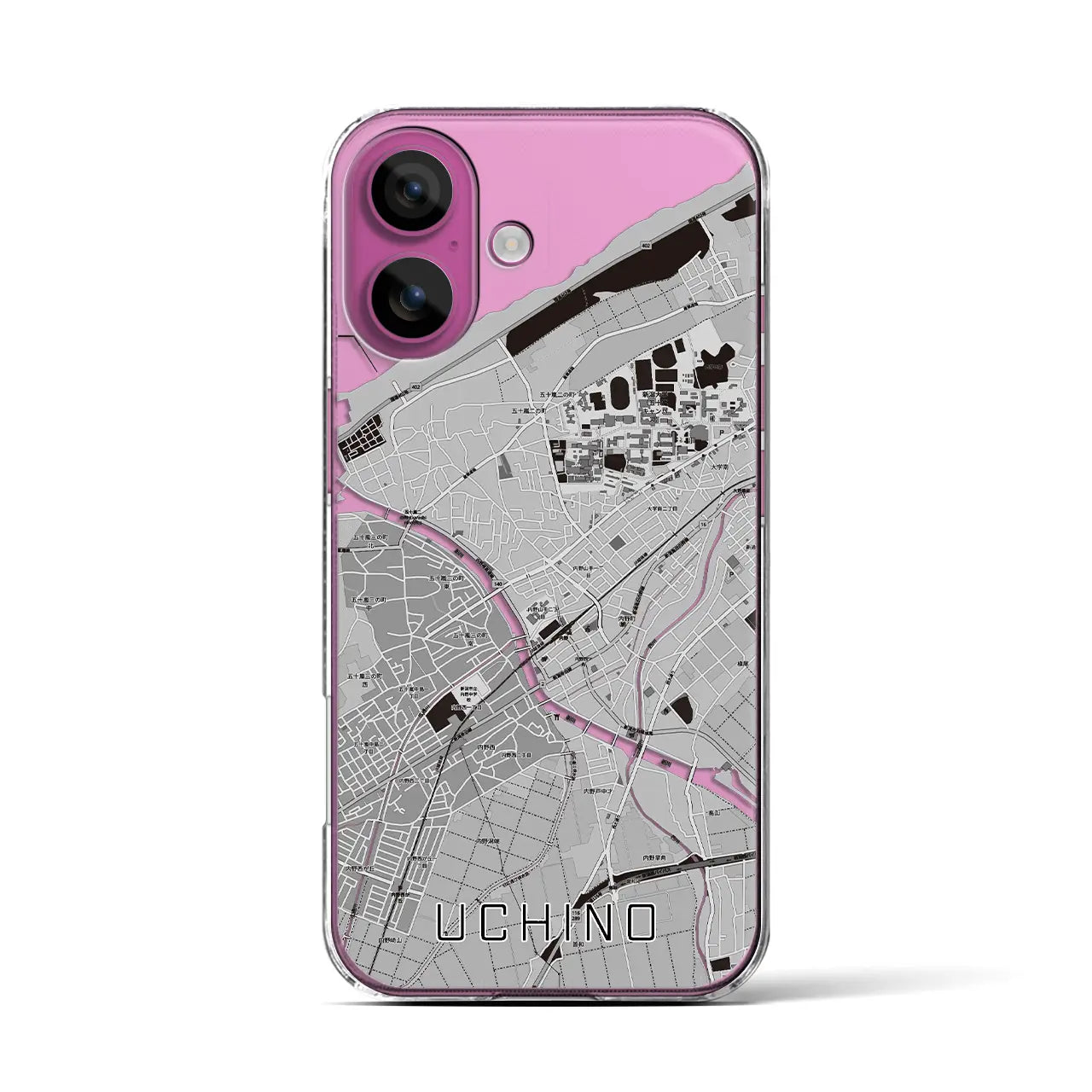 【内野(新潟県)】地図柄iPhoneケース(クリアタイプ)