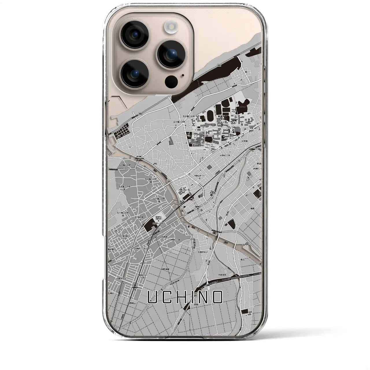 【内野(新潟県)】地図柄iPhoneケース(クリアタイプ)