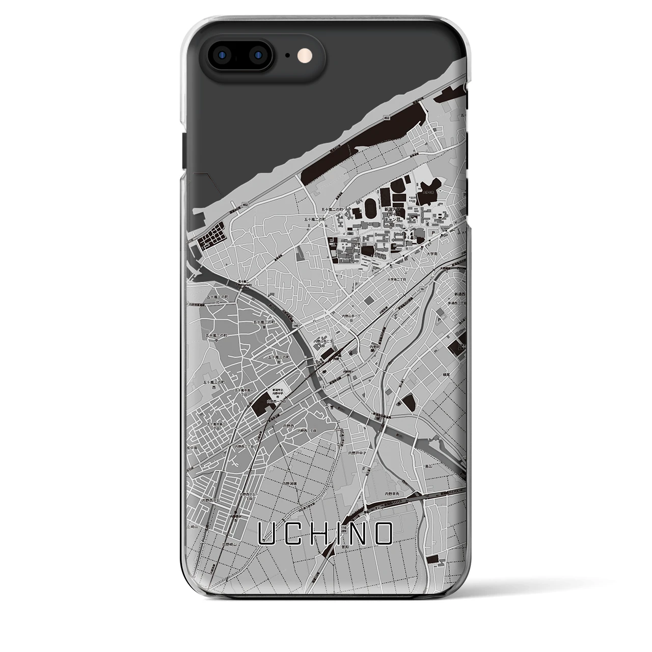 【内野(新潟県)】地図柄iPhoneケース(クリアタイプ)