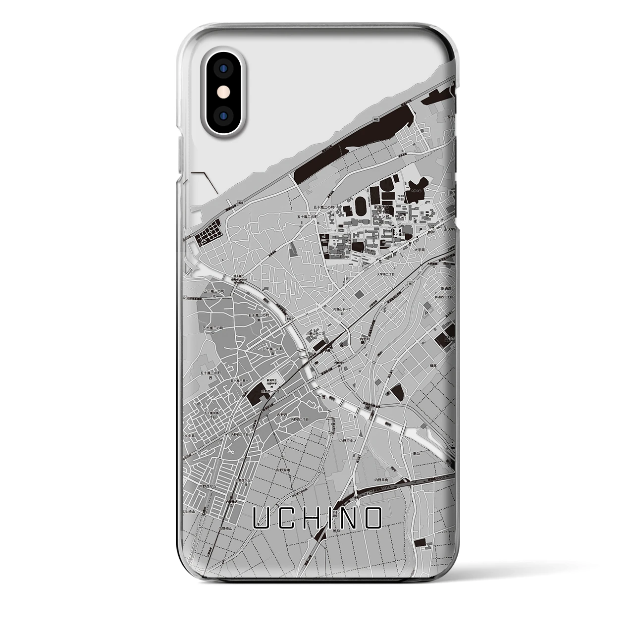 【内野(新潟県)】地図柄iPhoneケース(クリアタイプ)