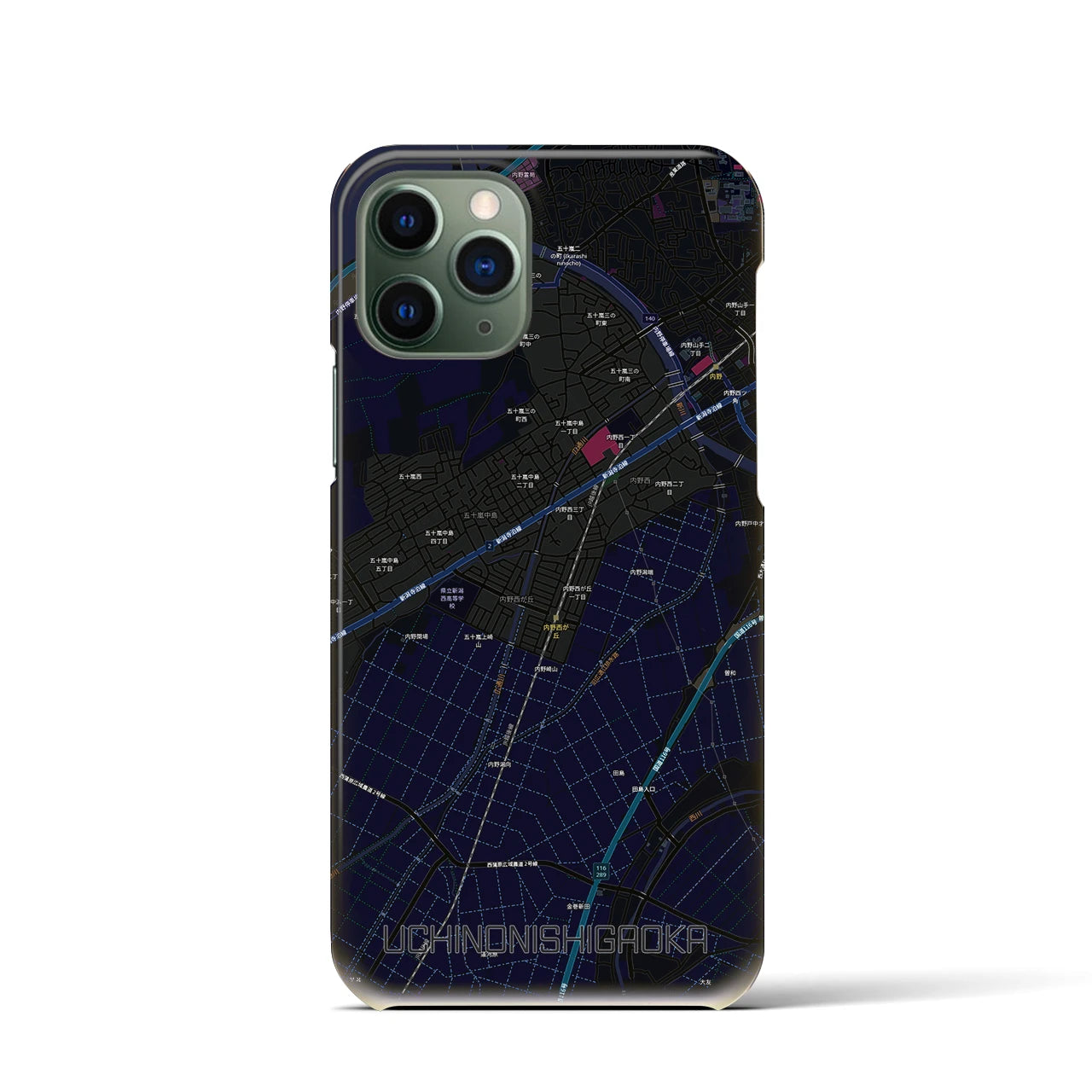 【内野西が丘(新潟県)】地図柄iPhoneケース(バックカバータイプ)
