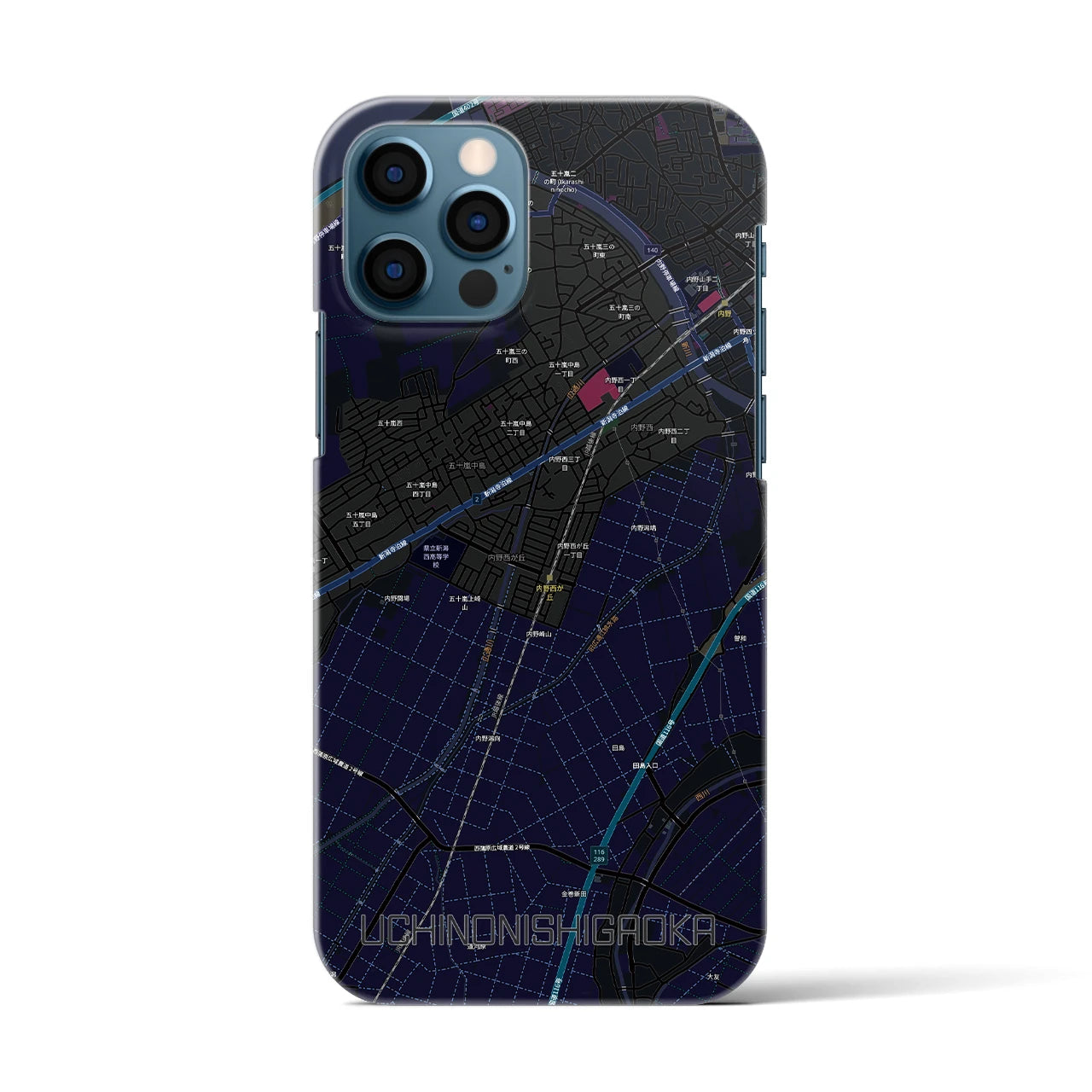 【内野西が丘(新潟県)】地図柄iPhoneケース(バックカバータイプ)