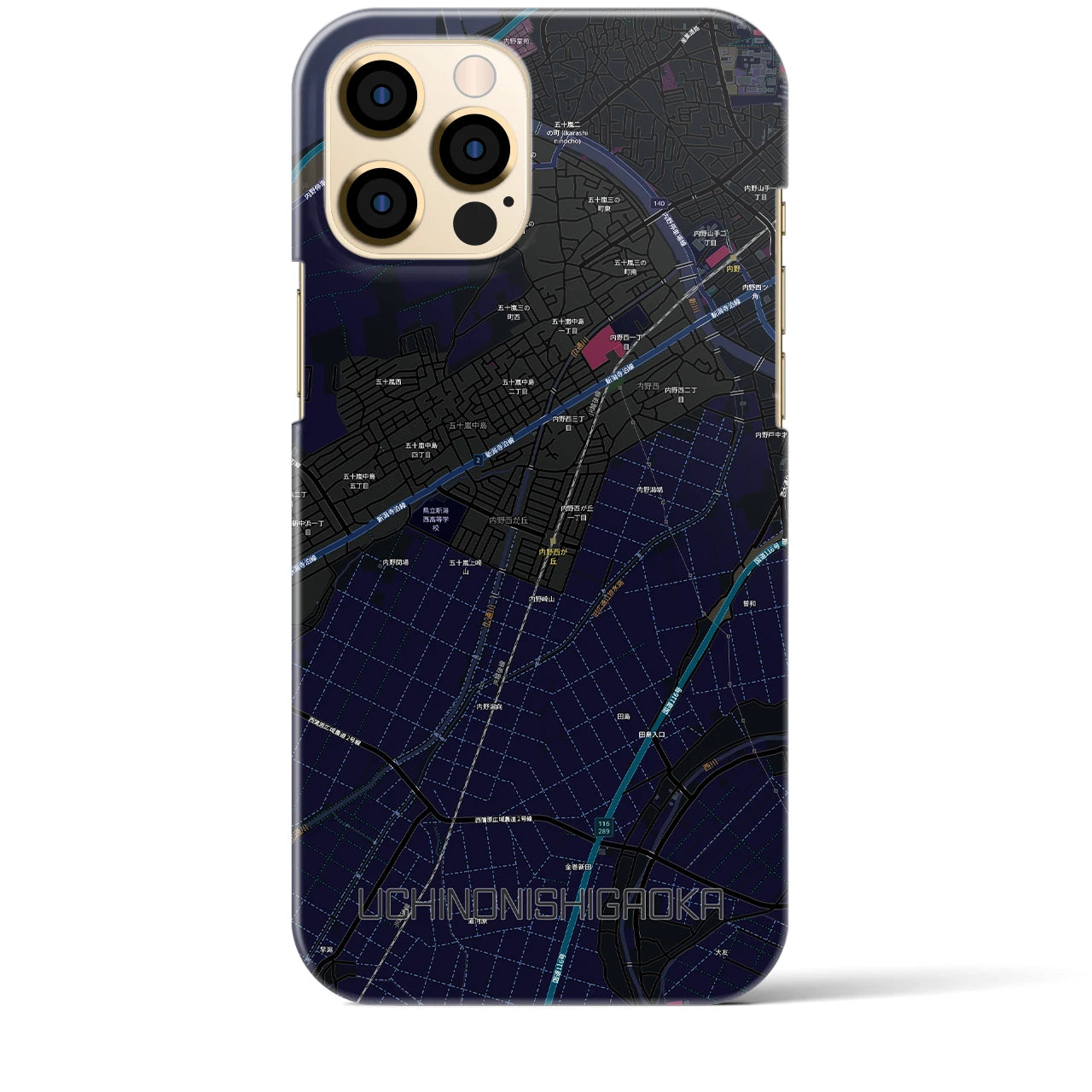 【内野西が丘(新潟県)】地図柄iPhoneケース(バックカバータイプ)