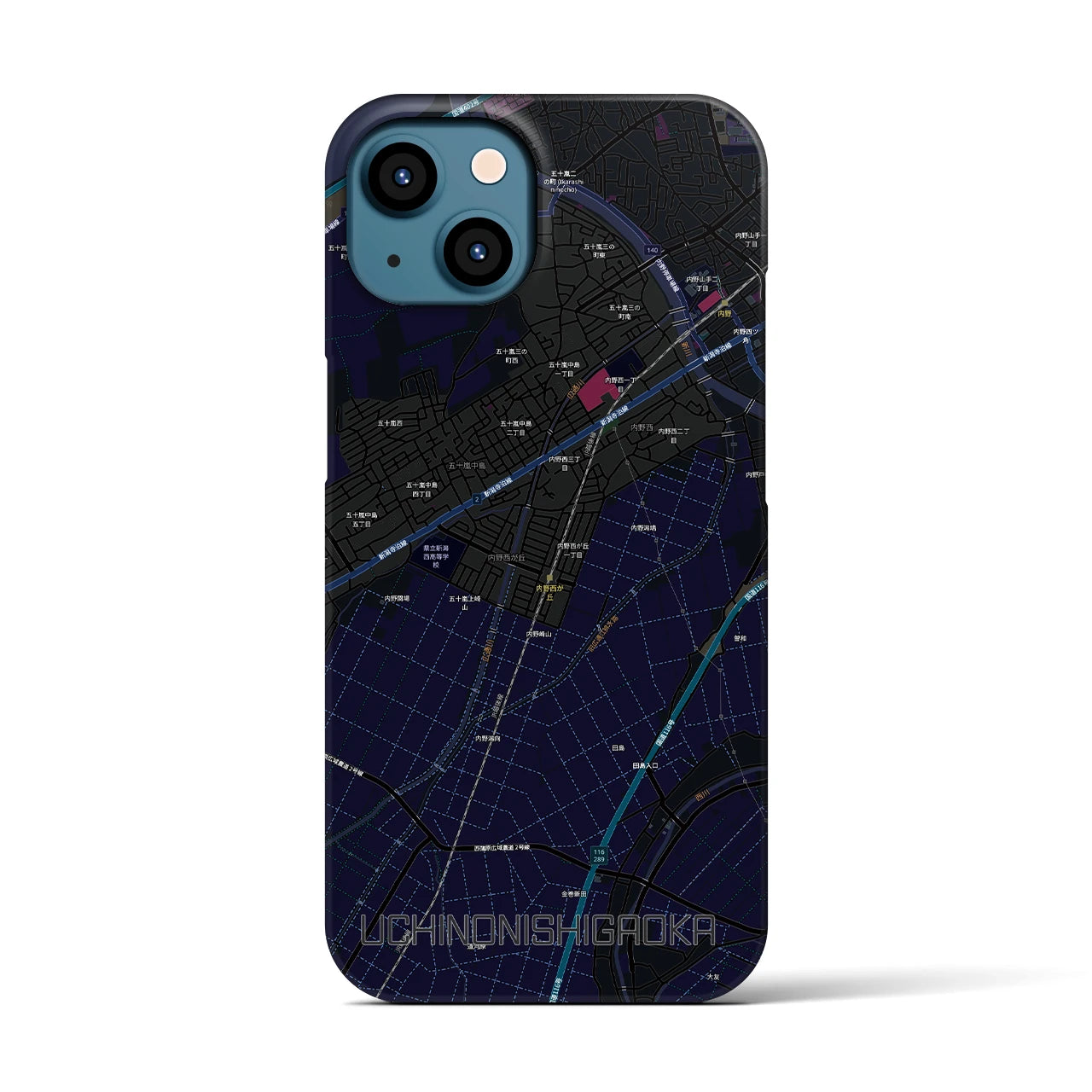 【内野西が丘(新潟県)】地図柄iPhoneケース(バックカバータイプ)