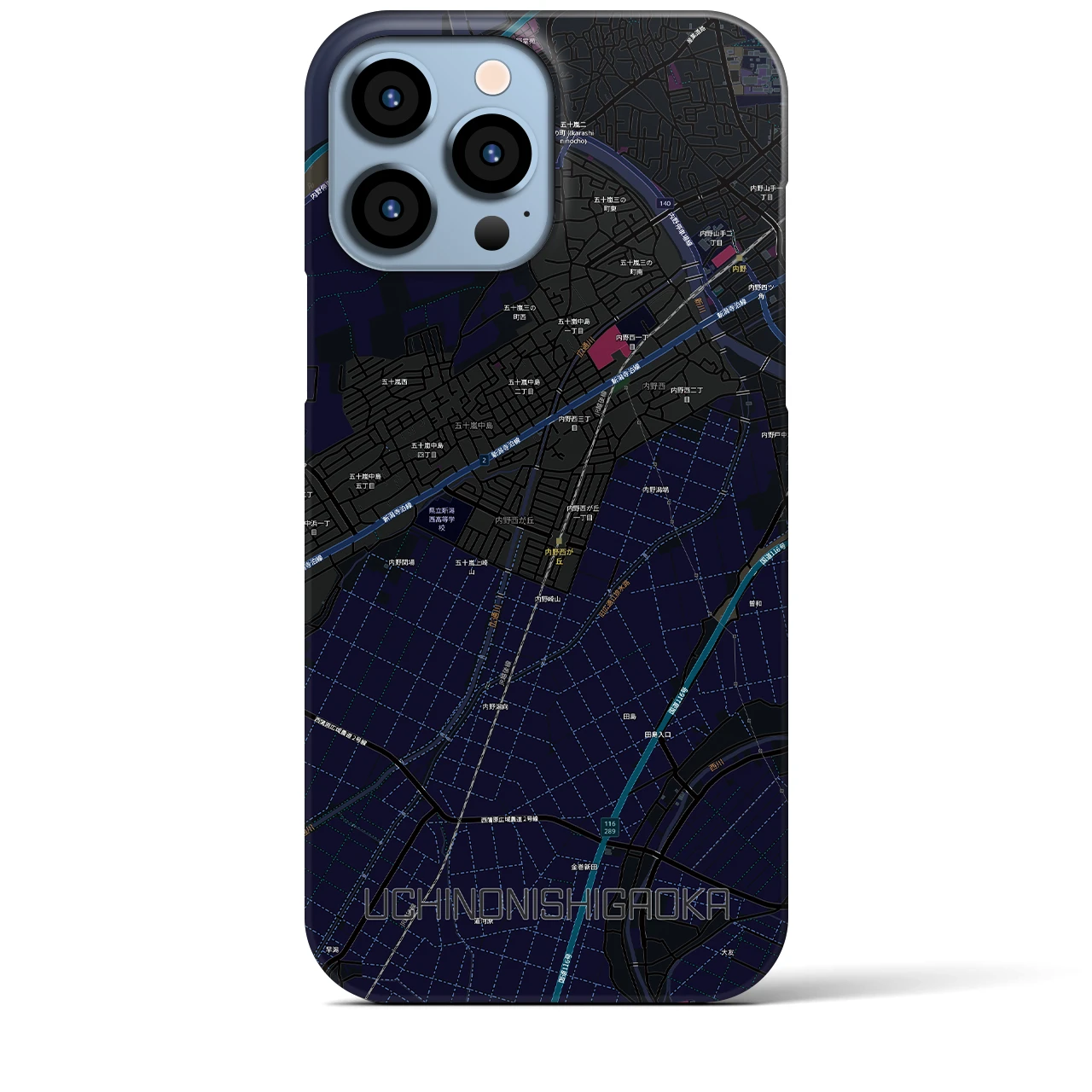 【内野西が丘(新潟県)】地図柄iPhoneケース(バックカバータイプ)