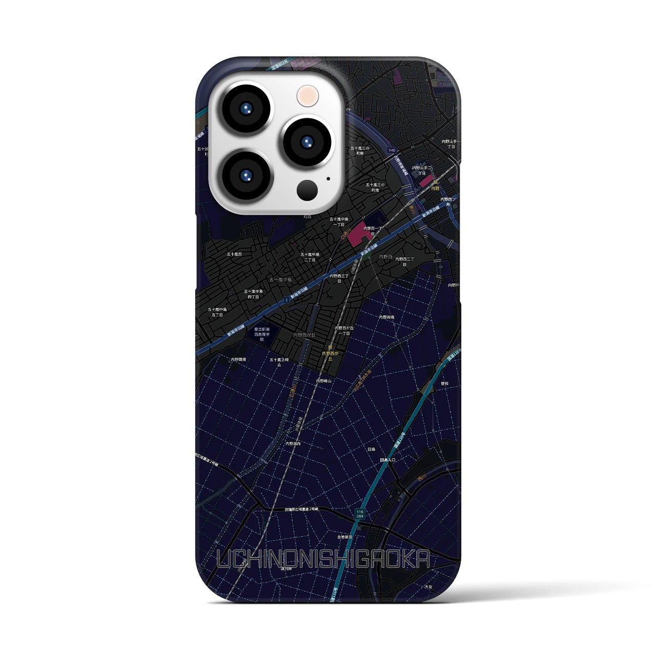 【内野西が丘(新潟県)】地図柄iPhoneケース(バックカバータイプ)