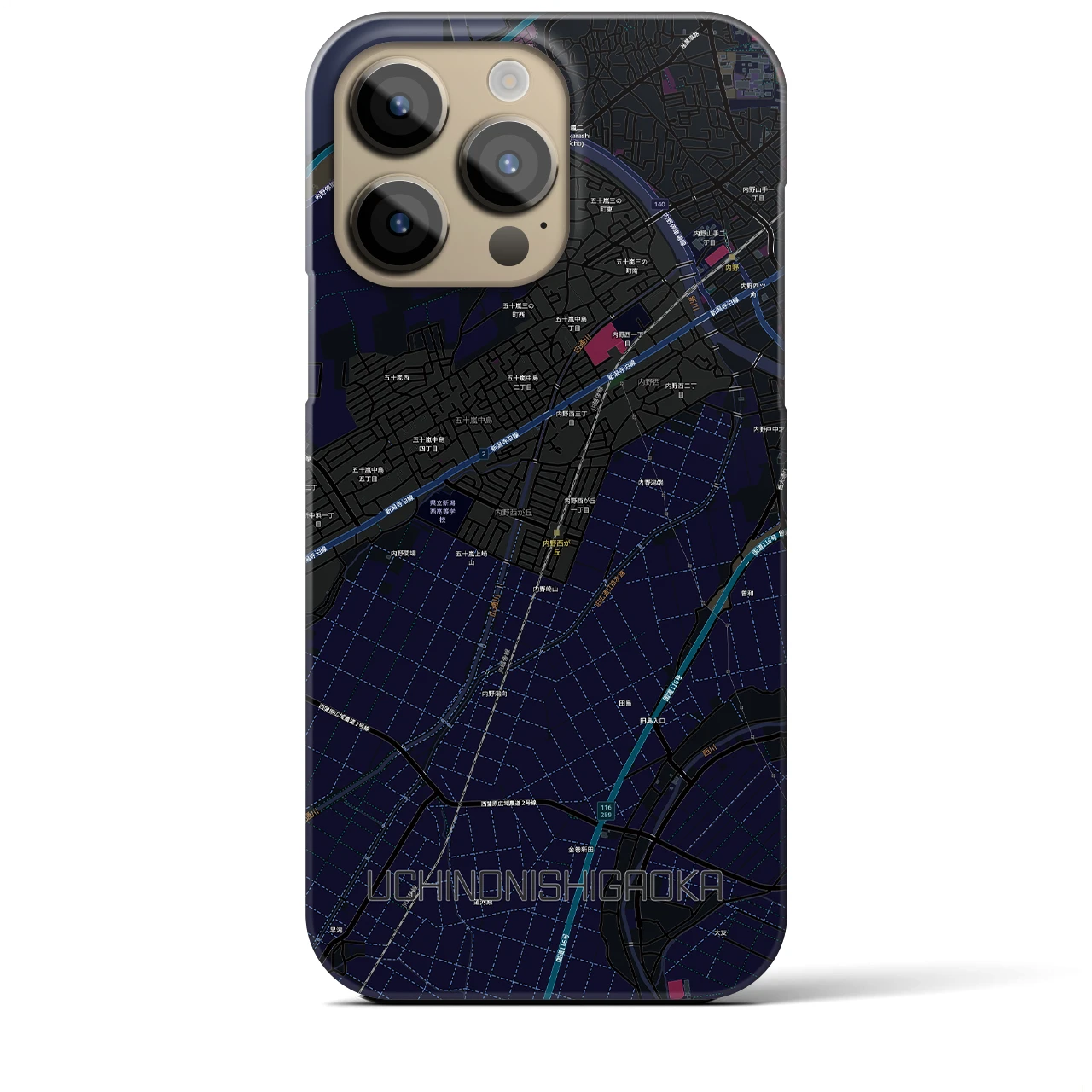 【内野西が丘(新潟県)】地図柄iPhoneケース(バックカバータイプ)