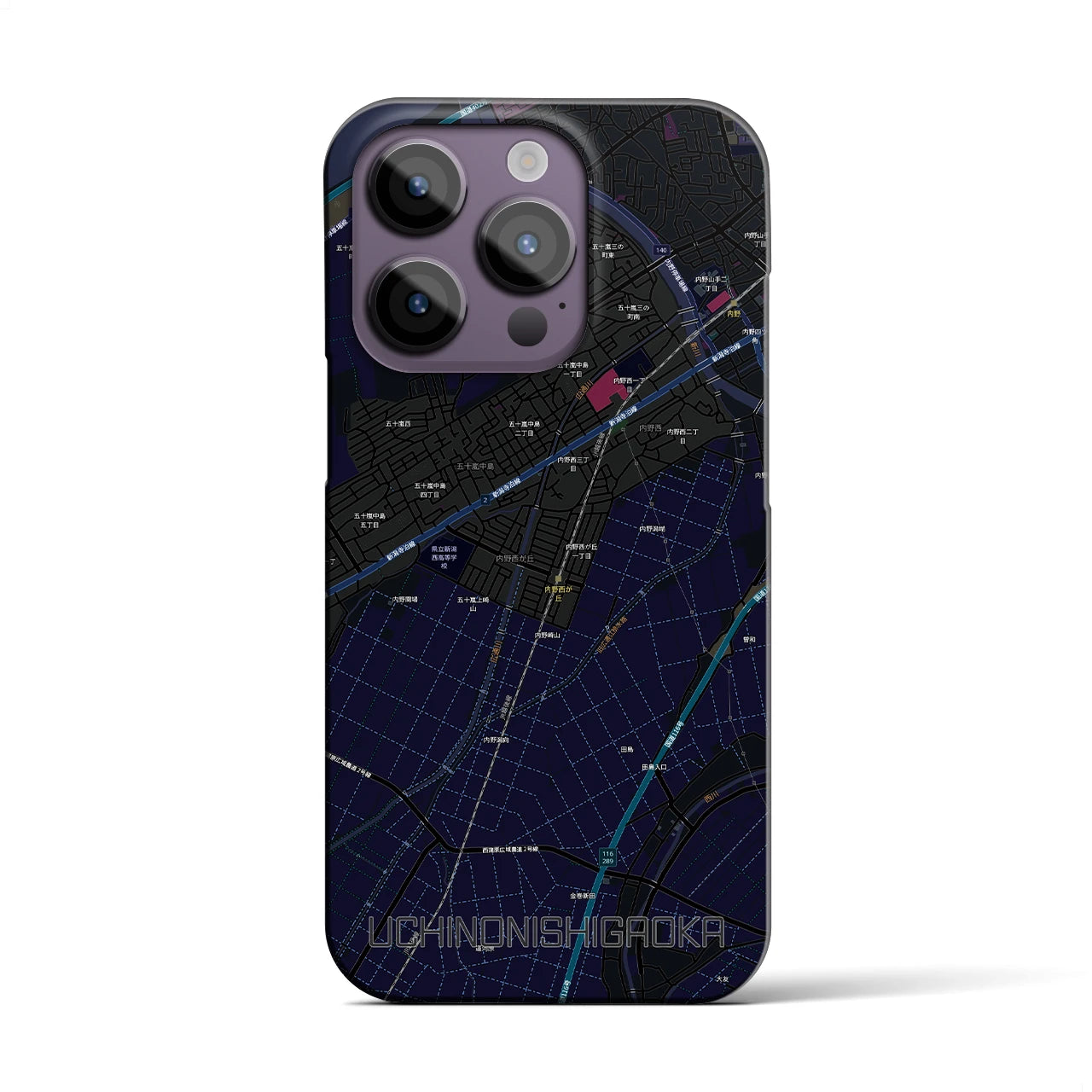 【内野西が丘(新潟県)】地図柄iPhoneケース(バックカバータイプ)