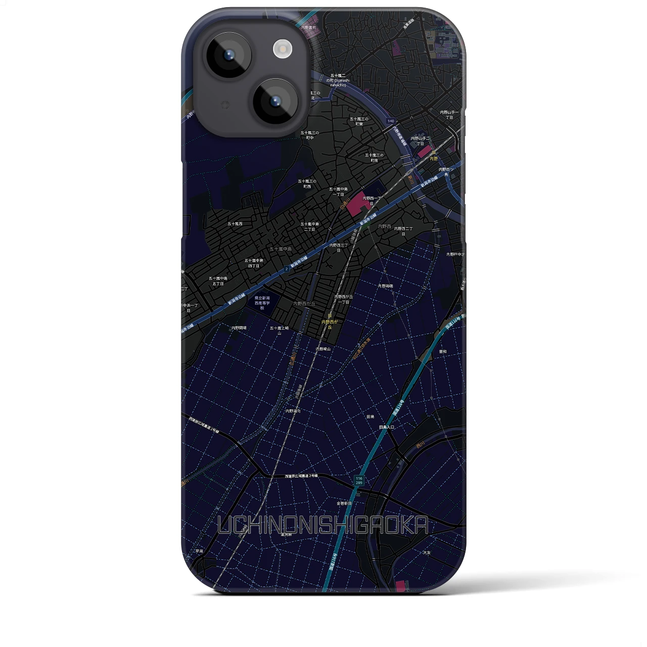 【内野西が丘(新潟県)】地図柄iPhoneケース(バックカバータイプ)