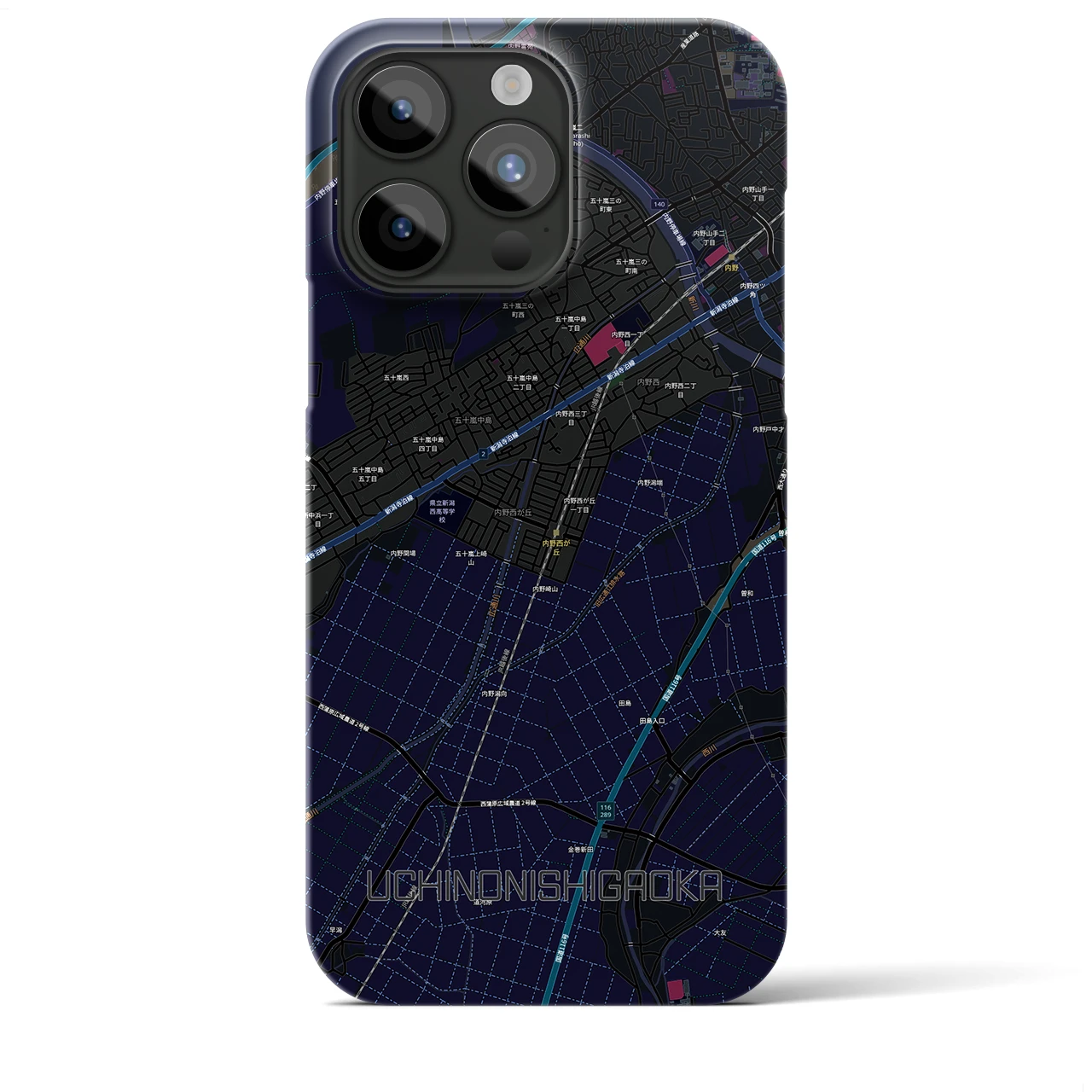 【内野西が丘(新潟県)】地図柄iPhoneケース(バックカバータイプ)