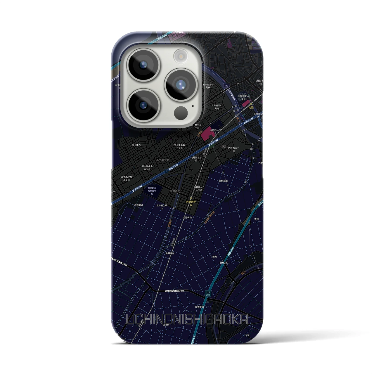 【内野西が丘(新潟県)】地図柄iPhoneケース(バックカバータイプ)