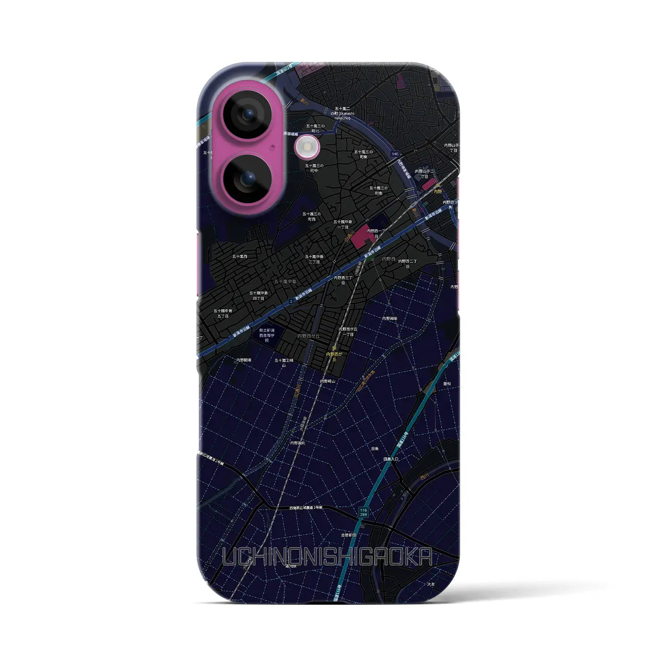 【内野西が丘(新潟県)】地図柄iPhoneケース(バックカバータイプ)