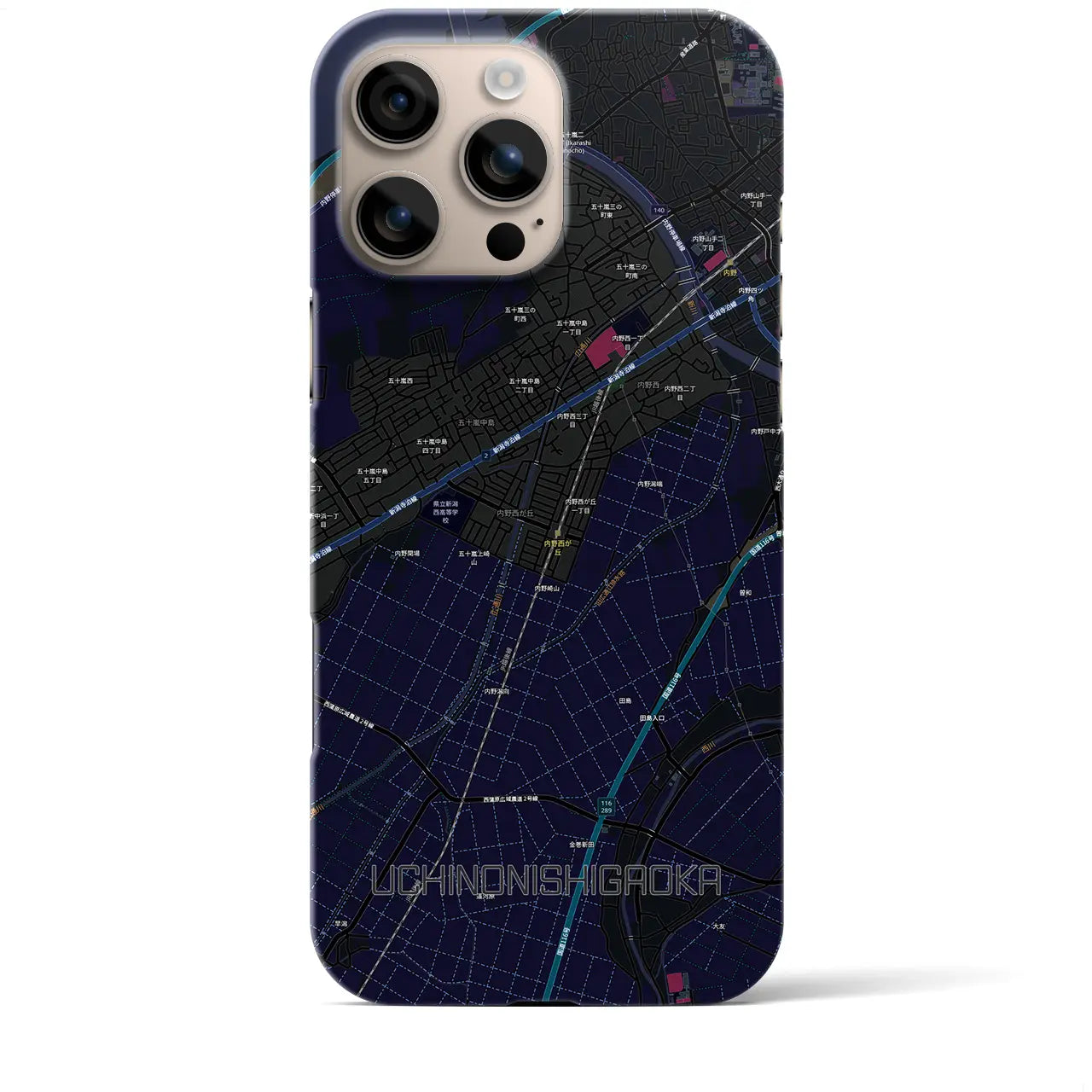 【内野西が丘(新潟県)】地図柄iPhoneケース(バックカバータイプ)