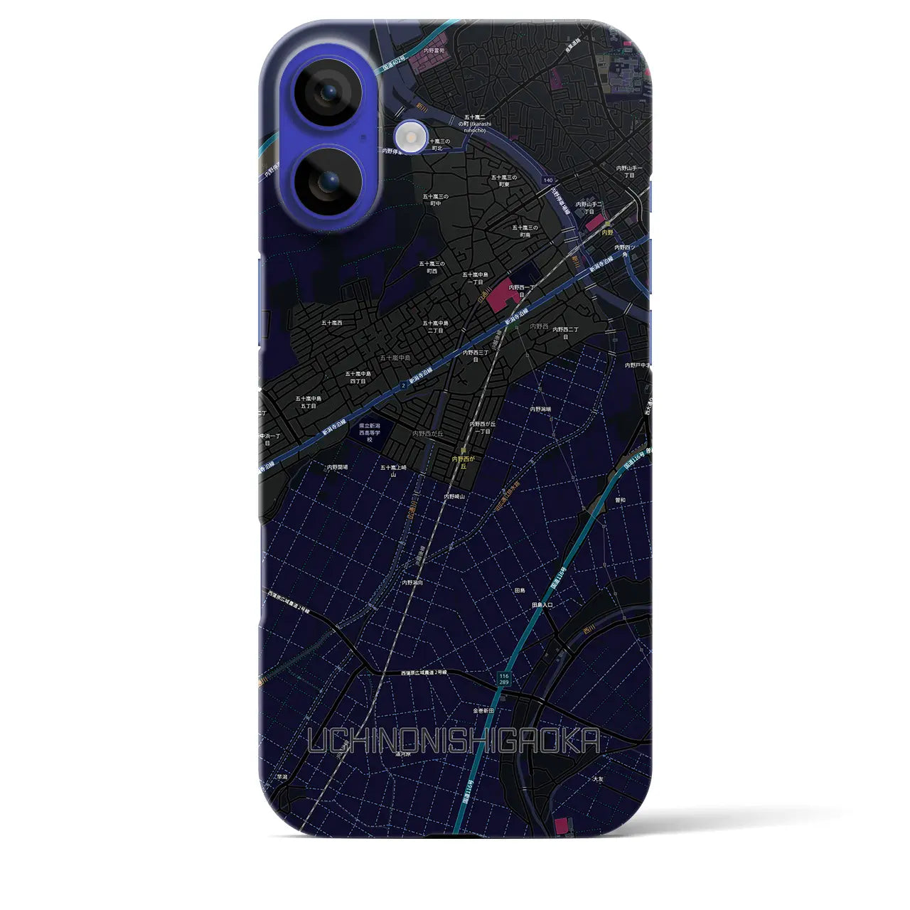 【内野西が丘(新潟県)】地図柄iPhoneケース(バックカバータイプ)