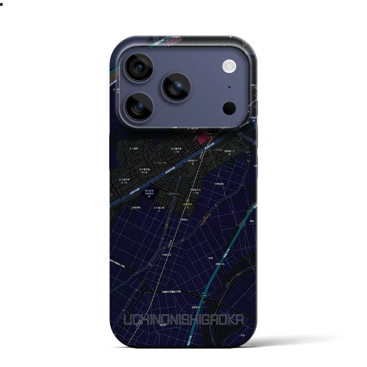 【内野西が丘(新潟県)】地図柄iPhoneケース(バックカバータイプ)