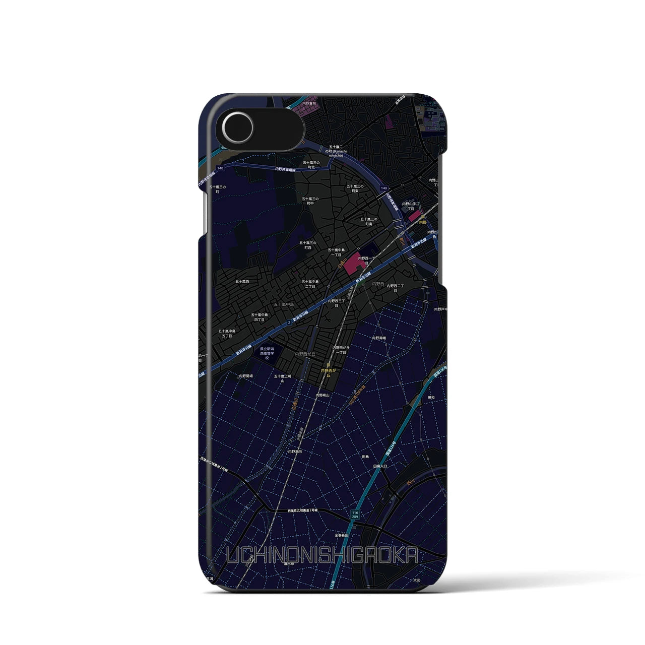 【内野西が丘(新潟県)】地図柄iPhoneケース(バックカバータイプ)