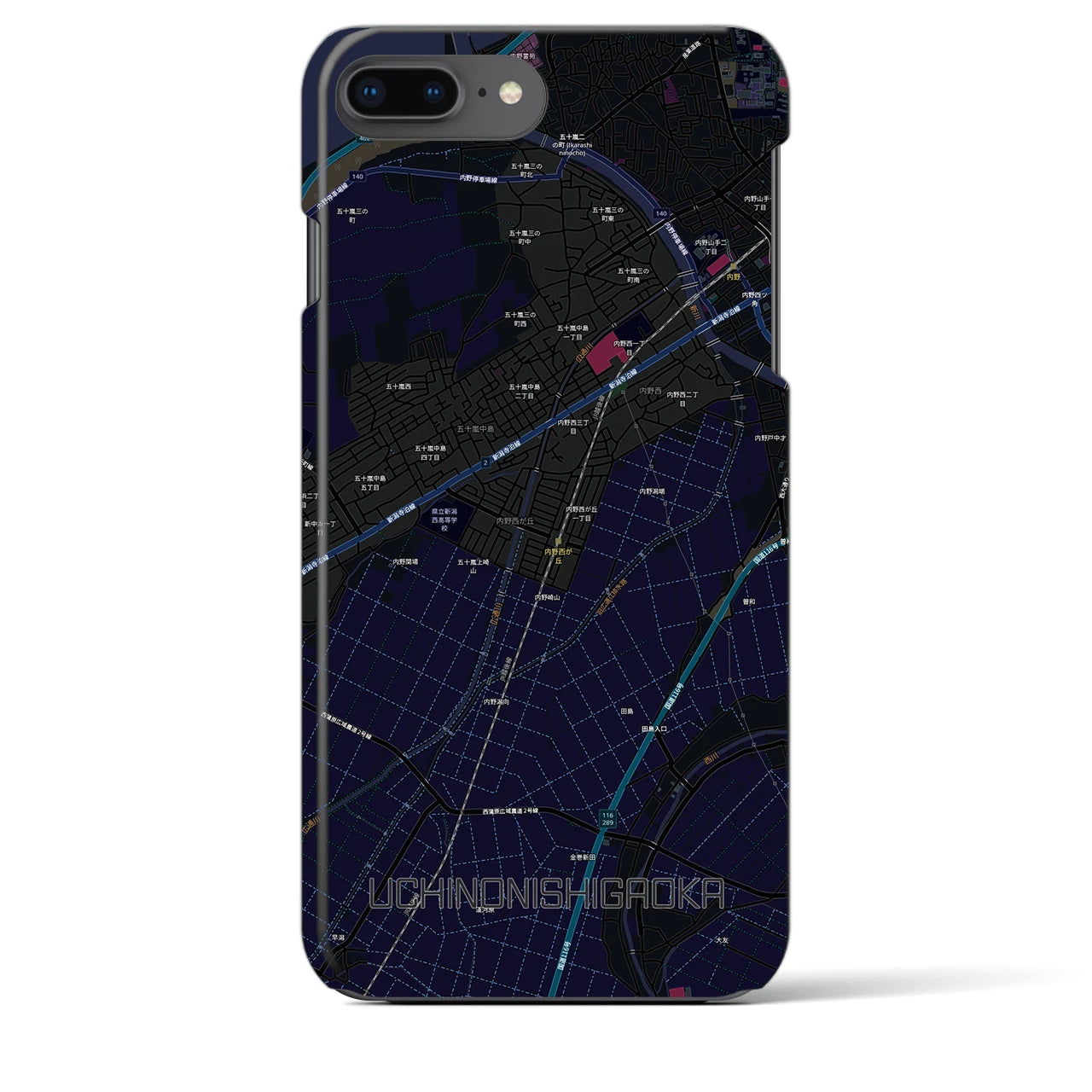 【内野西が丘(新潟県)】地図柄iPhoneケース(バックカバータイプ)