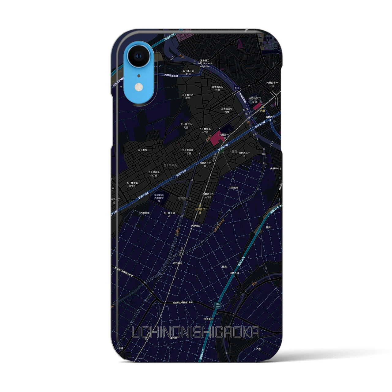 【内野西が丘(新潟県)】地図柄iPhoneケース(バックカバータイプ)