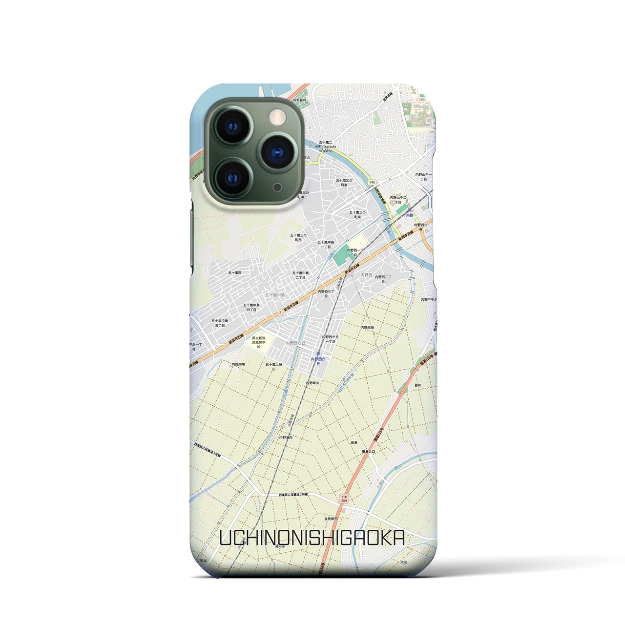 【内野西が丘(新潟県)】地図柄iPhoneケース(バックカバータイプ)