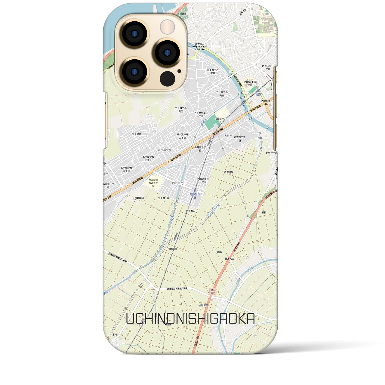 【内野西が丘(新潟県)】地図柄iPhoneケース(バックカバータイプ)