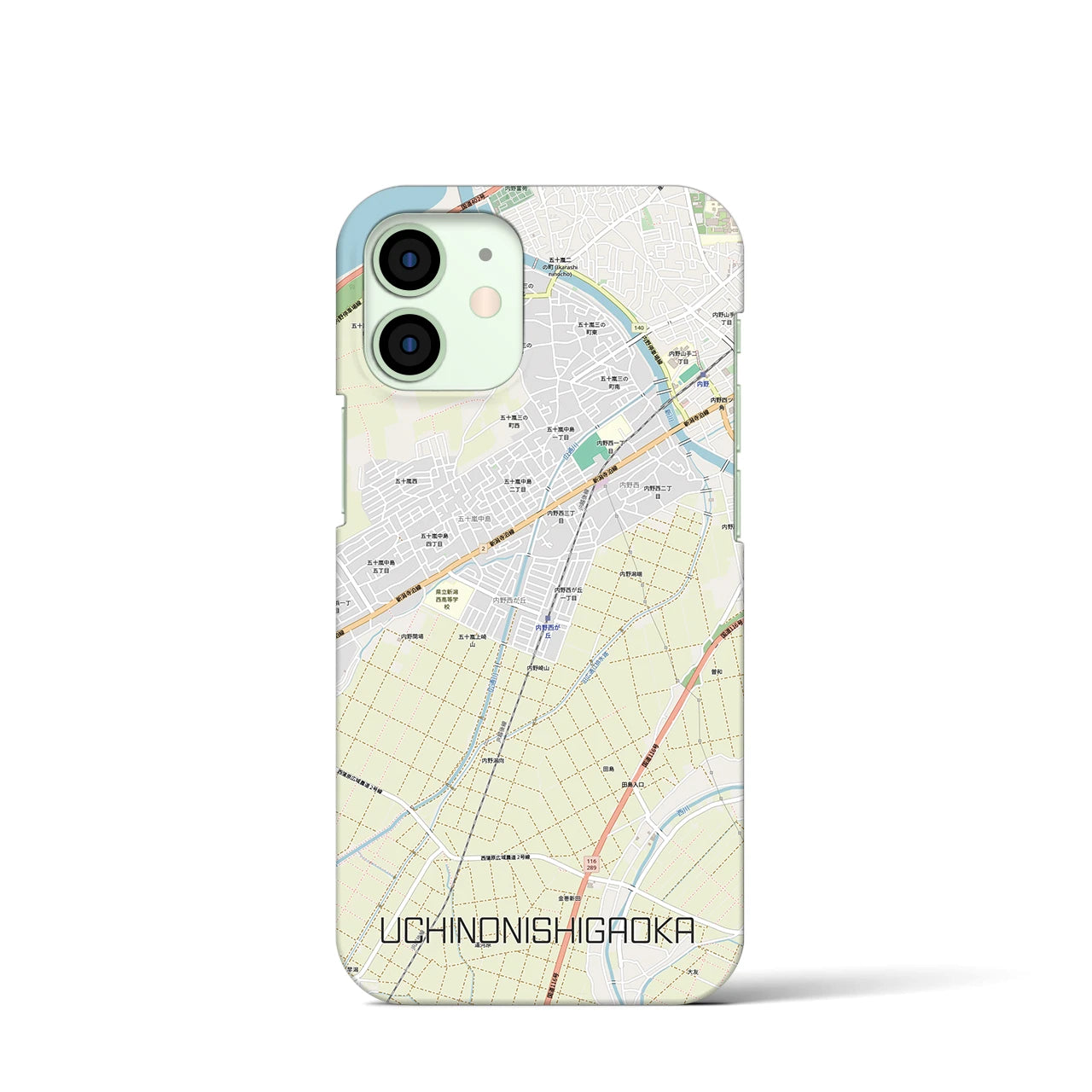 【内野西が丘(新潟県)】地図柄iPhoneケース(バックカバータイプ)