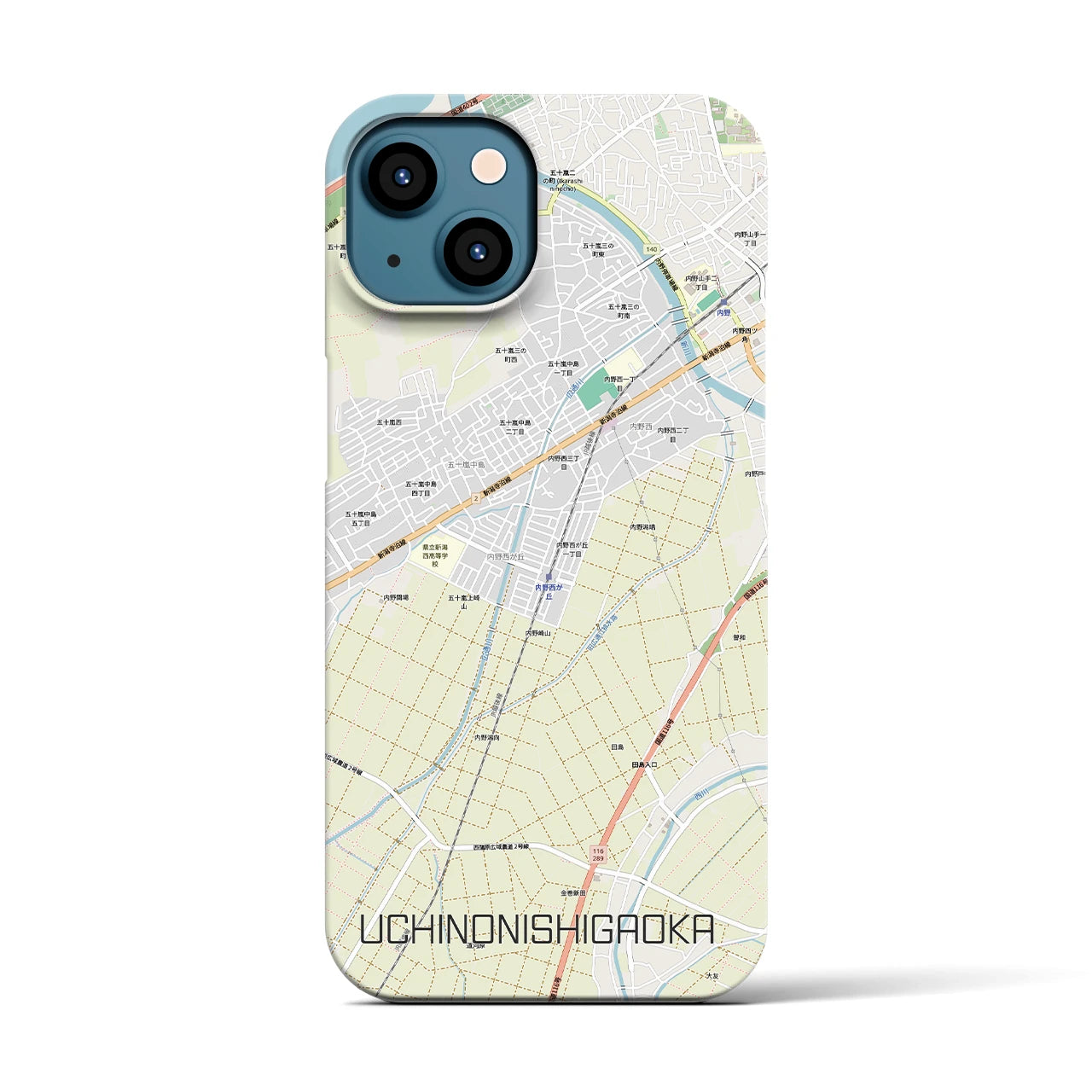 【内野西が丘(新潟県)】地図柄iPhoneケース(バックカバータイプ)