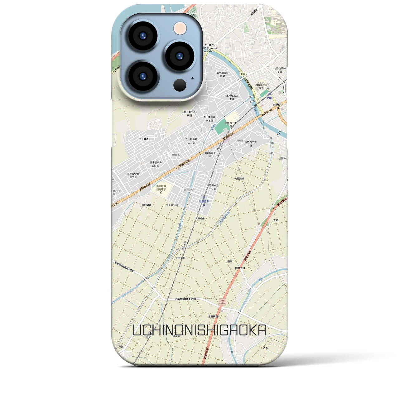【内野西が丘(新潟県)】地図柄iPhoneケース(バックカバータイプ)