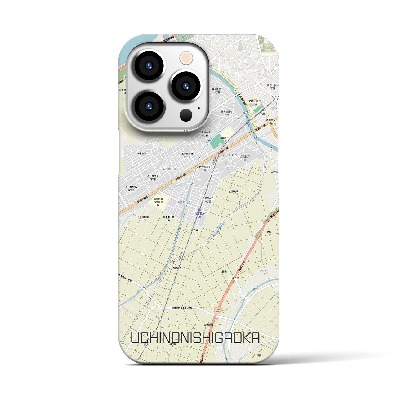 【内野西が丘(新潟県)】地図柄iPhoneケース(バックカバータイプ)