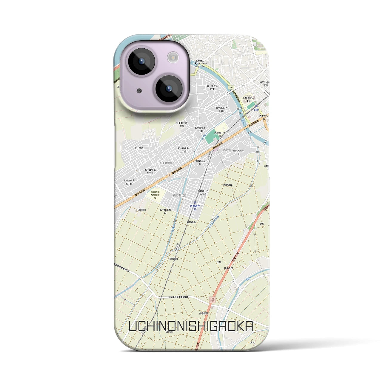 【内野西が丘(新潟県)】地図柄iPhoneケース(バックカバータイプ)