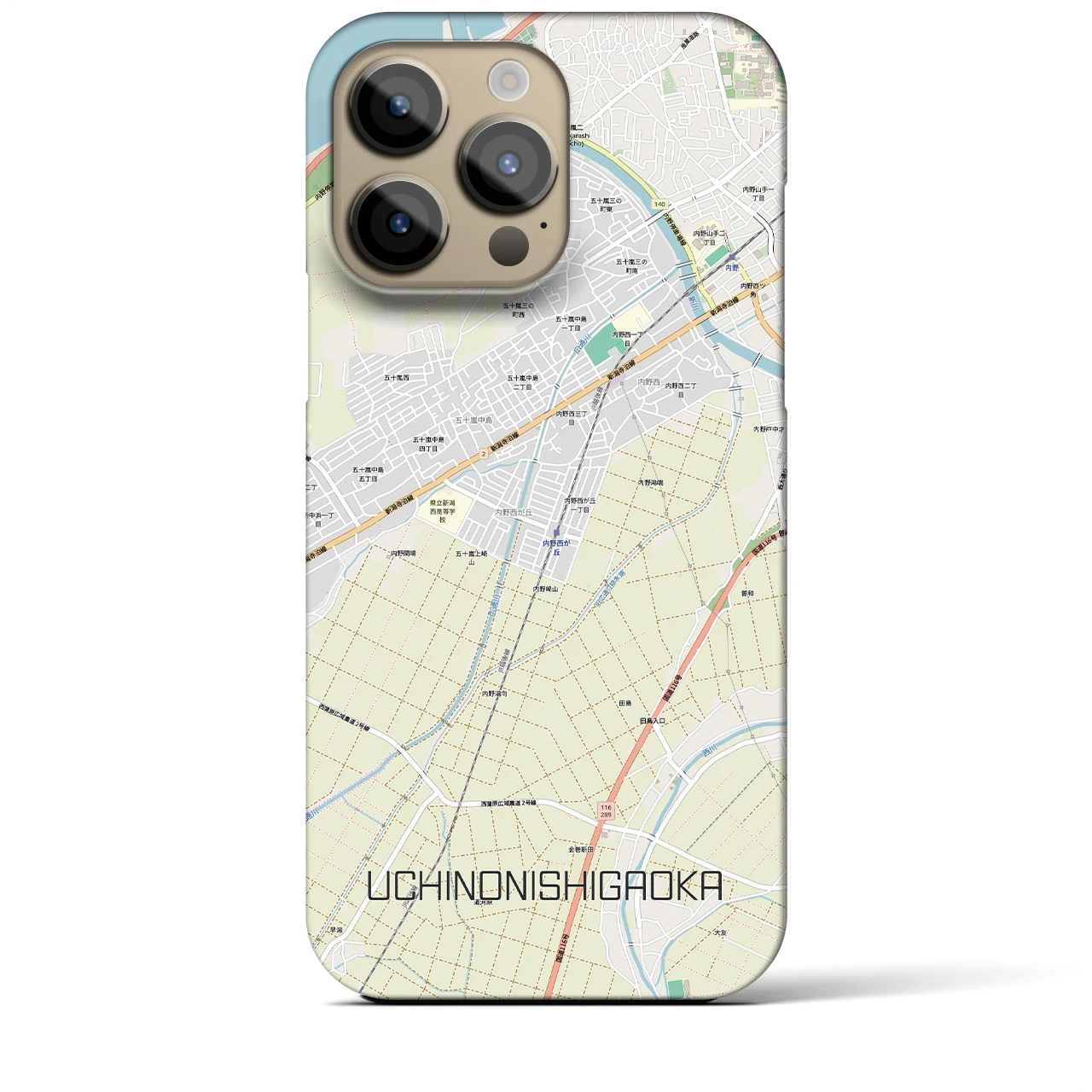 【内野西が丘(新潟県)】地図柄iPhoneケース(バックカバータイプ)