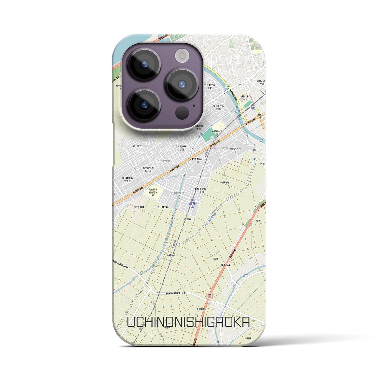 【内野西が丘(新潟県)】地図柄iPhoneケース(バックカバータイプ)