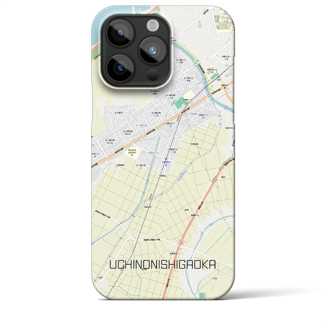 【内野西が丘(新潟県)】地図柄iPhoneケース(バックカバータイプ)
