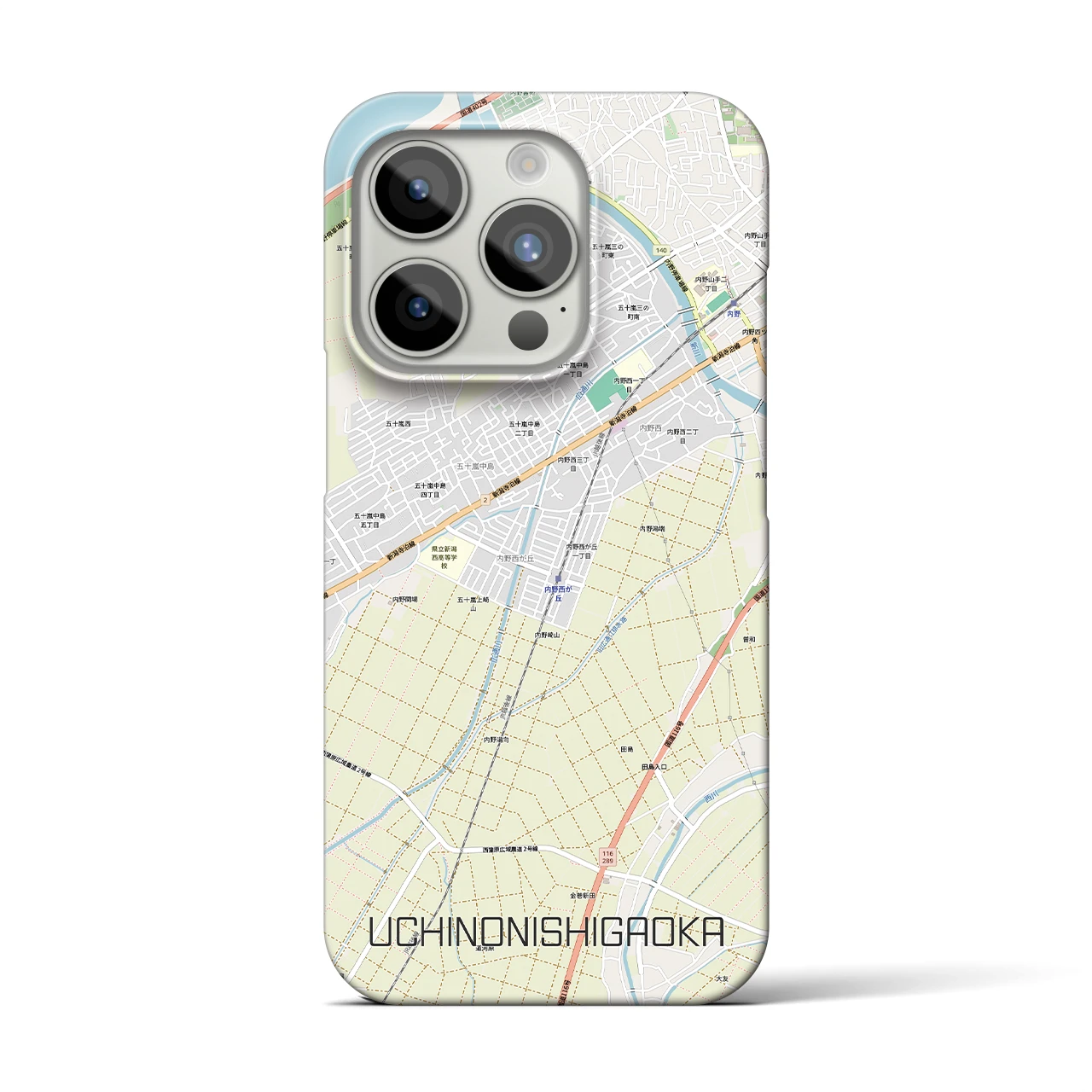 【内野西が丘(新潟県)】地図柄iPhoneケース(バックカバータイプ)