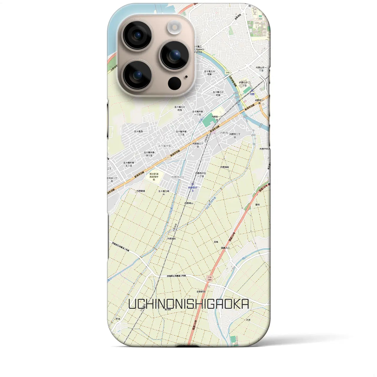 【内野西が丘(新潟県)】地図柄iPhoneケース(バックカバータイプ)