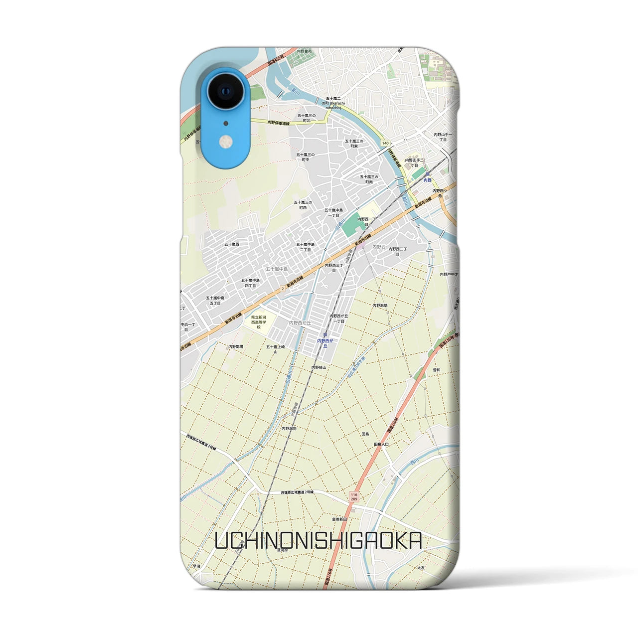 【内野西が丘(新潟県)】地図柄iPhoneケース(バックカバータイプ)