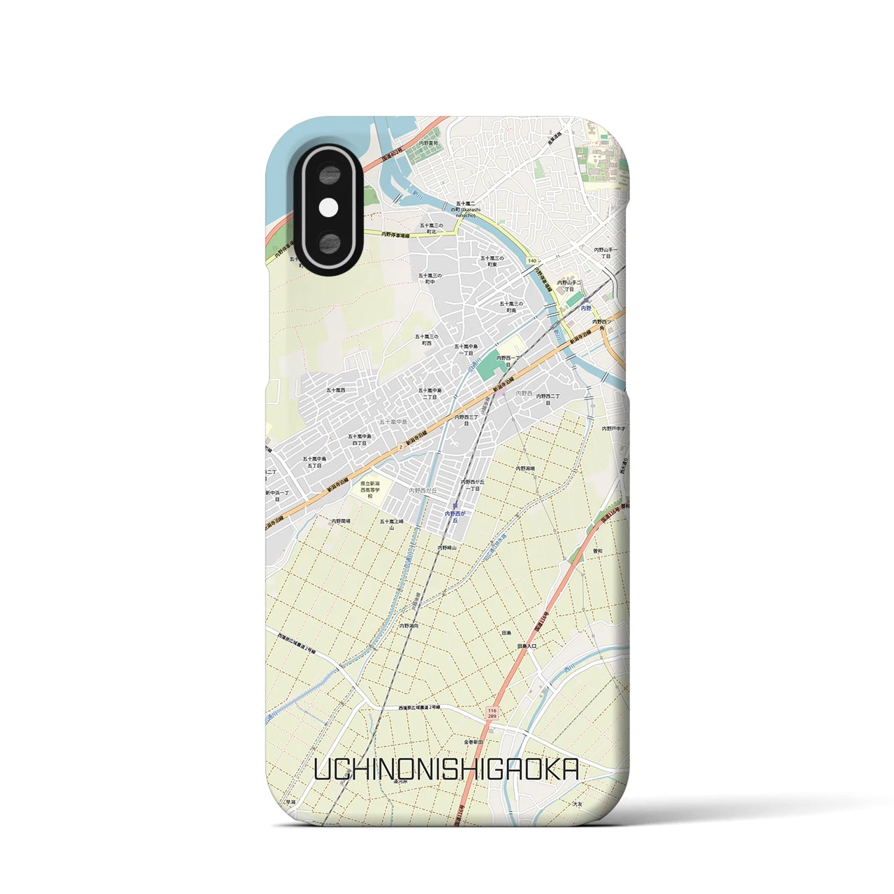 【内野西が丘(新潟県)】地図柄iPhoneケース(バックカバータイプ)
