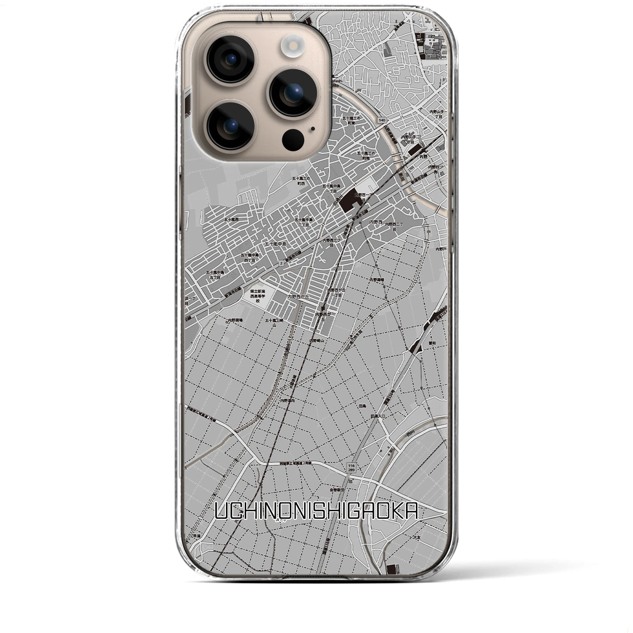 【内野西が丘(新潟県)】地図柄iPhoneケース(クリアタイプ)