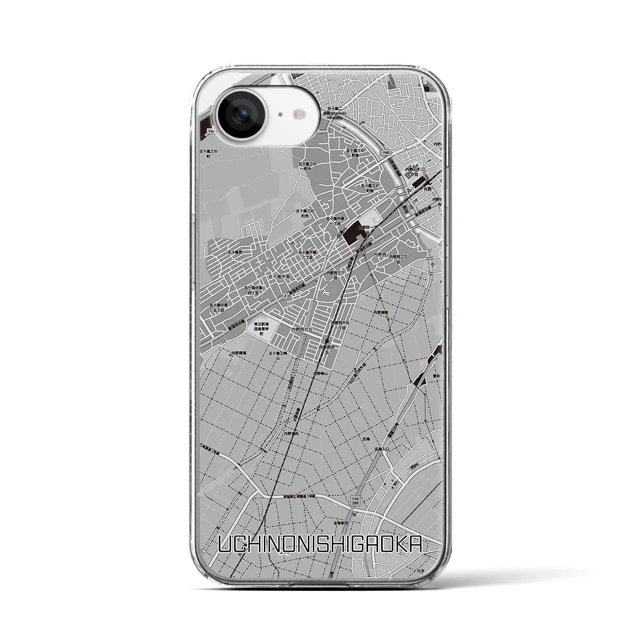 【内野西が丘(新潟県)】地図柄iPhoneケース(クリアタイプ)