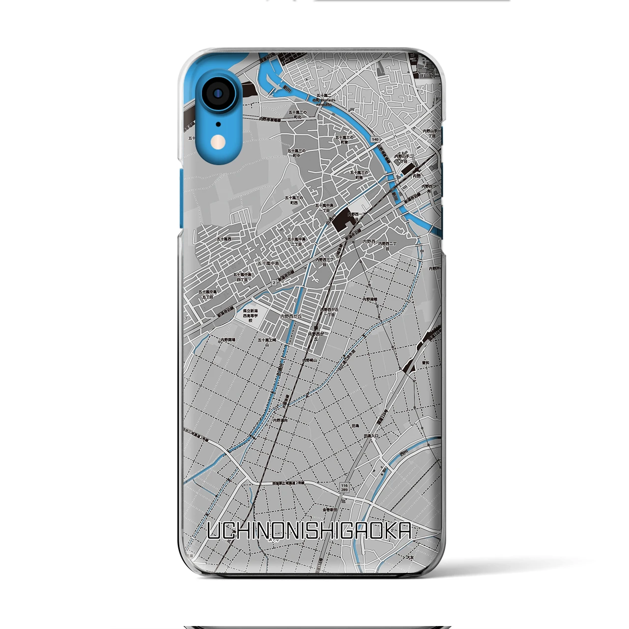 【内野西が丘(新潟県)】地図柄iPhoneケース(クリアタイプ)