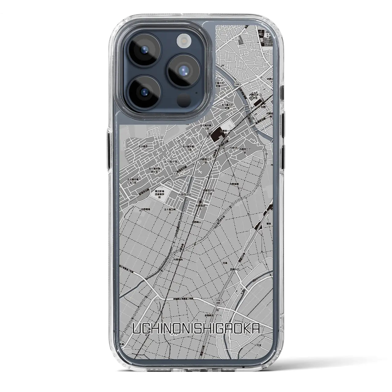 【内野西が丘(新潟県)】地図柄iPhoneケース(MagSafeタイプ)