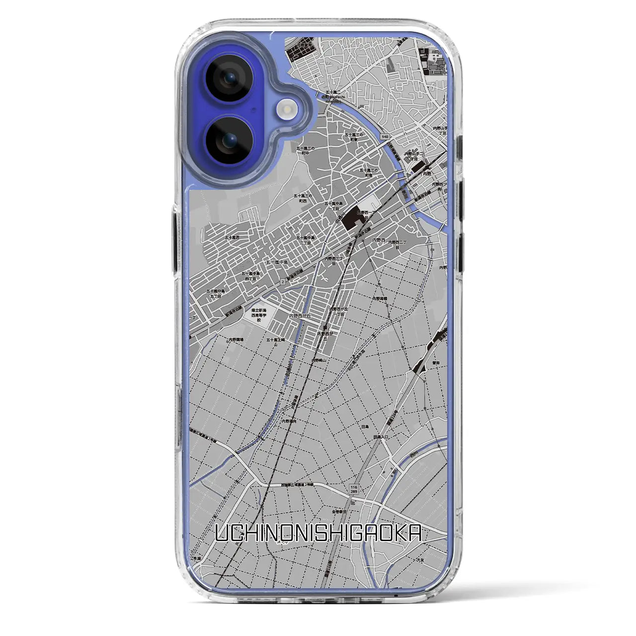 【内野西が丘(新潟県)】地図柄iPhoneケース(MagSafeタイプ)