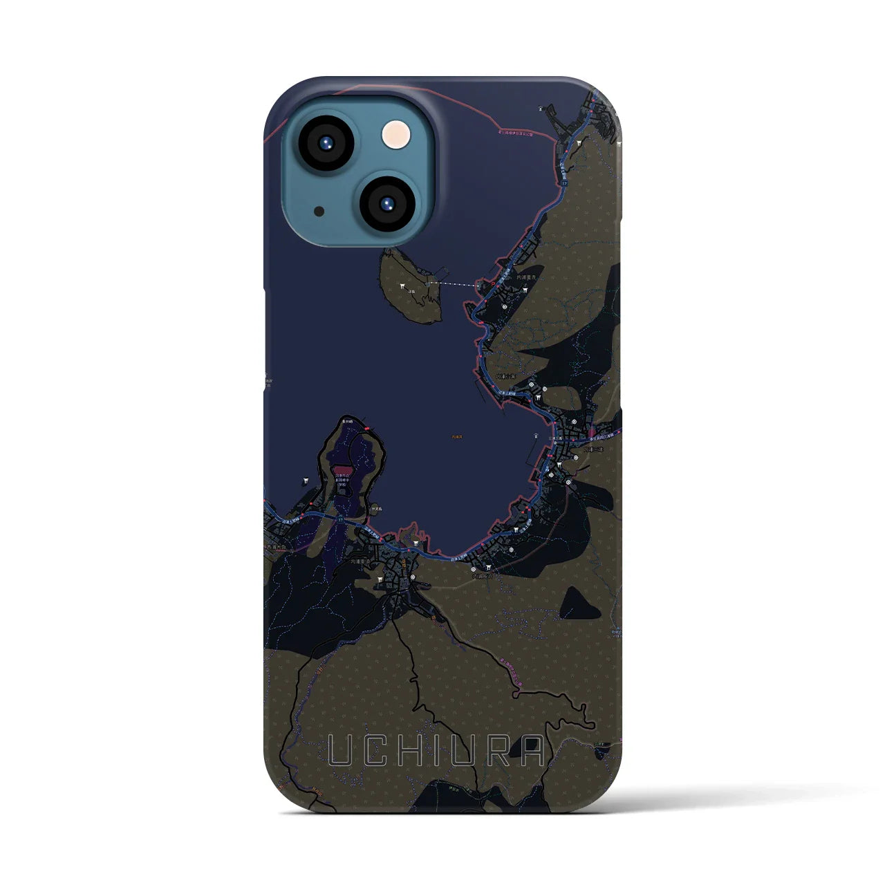 【内浦(静岡県)】地図柄iPhoneケース(バックカバータイプ)