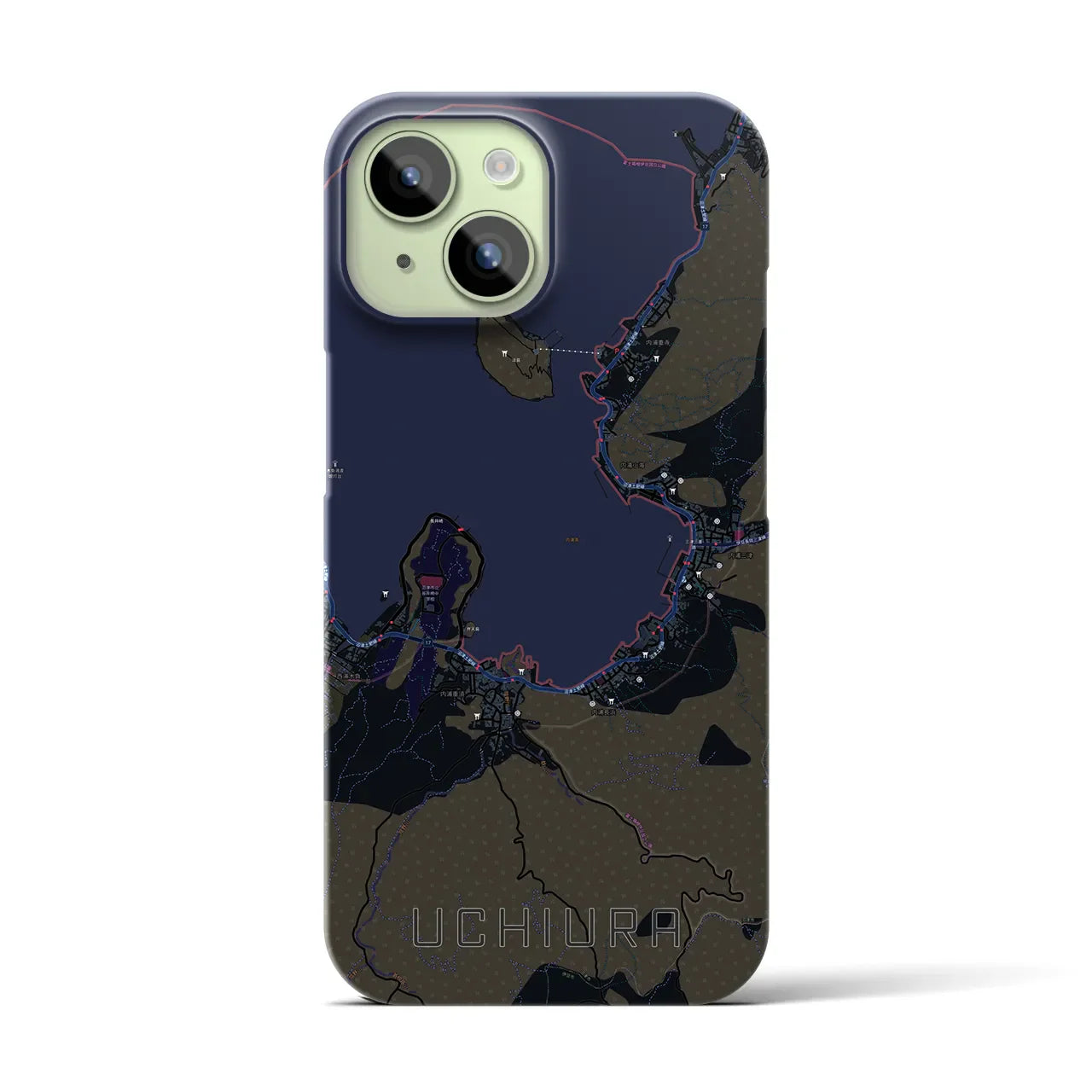 【内浦(静岡県)】地図柄iPhoneケース(バックカバータイプ)