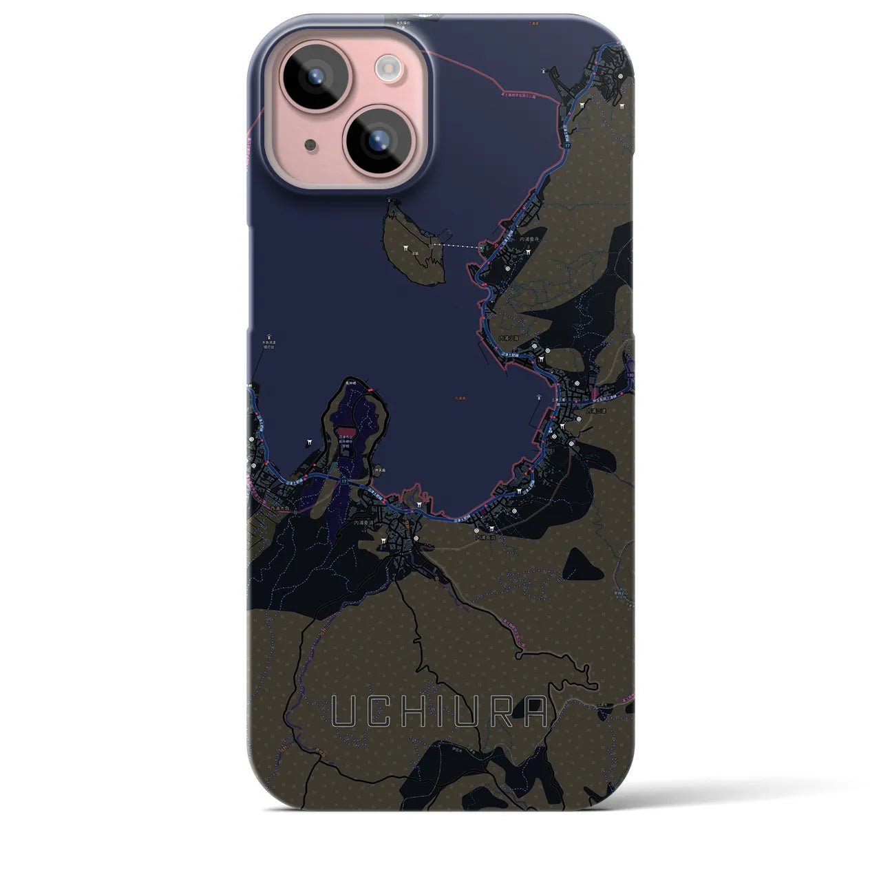 【内浦(静岡県)】地図柄iPhoneケース(バックカバータイプ)