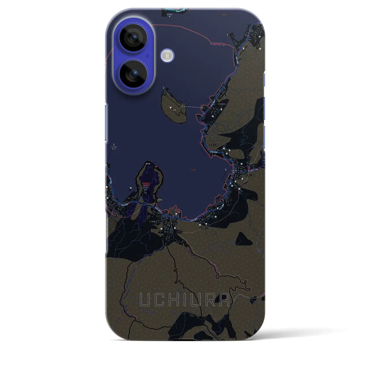 【内浦(静岡県)】地図柄iPhoneケース(バックカバータイプ)