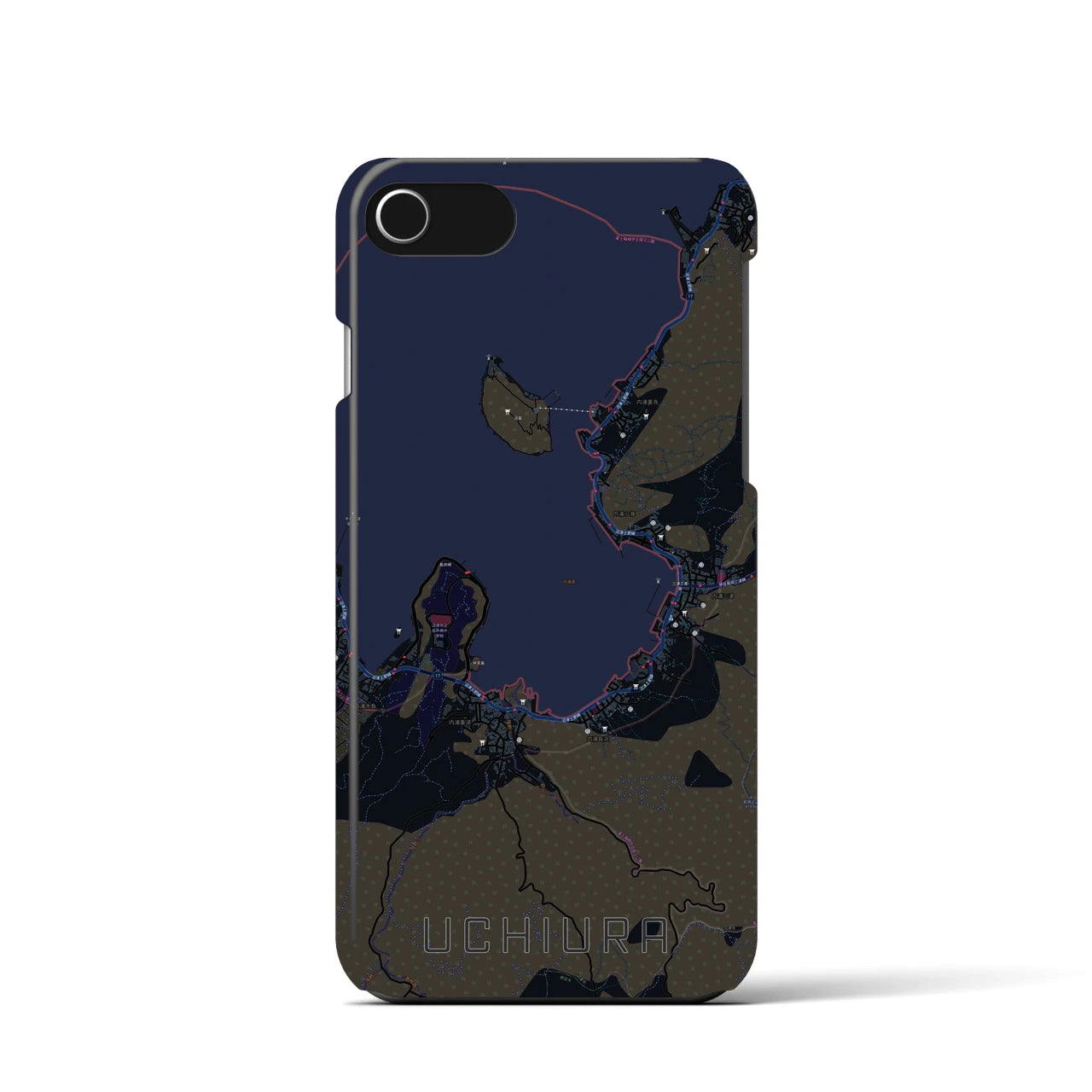 【内浦(静岡県)】地図柄iPhoneケース(バックカバータイプ)