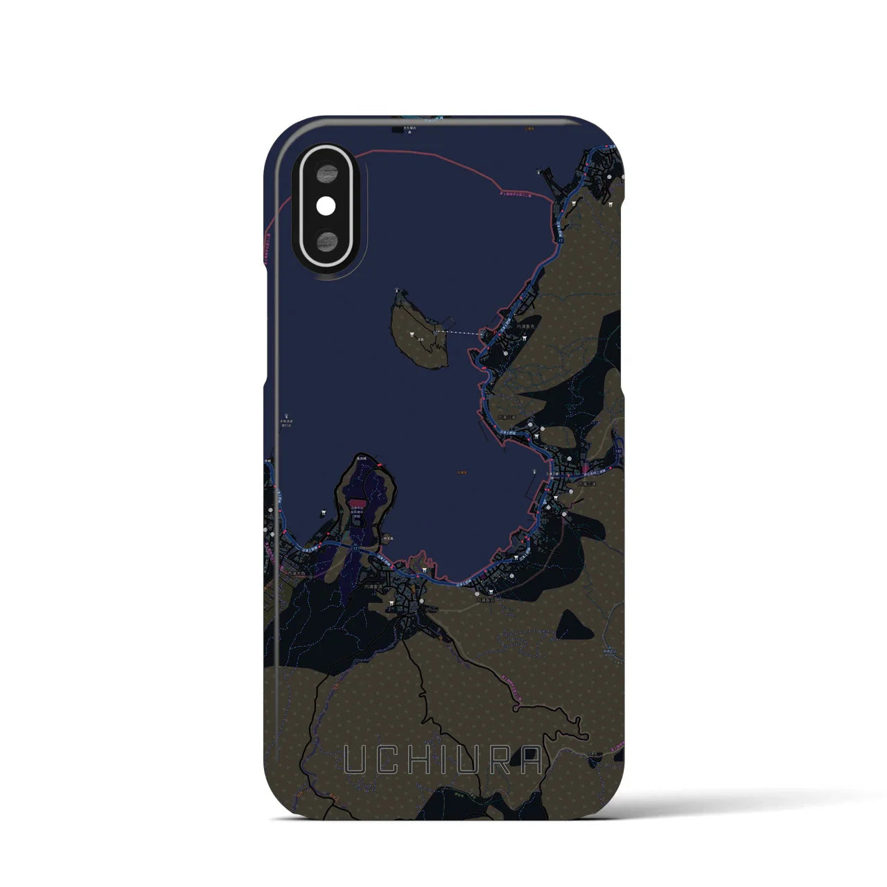 【内浦(静岡県)】地図柄iPhoneケース(バックカバータイプ)