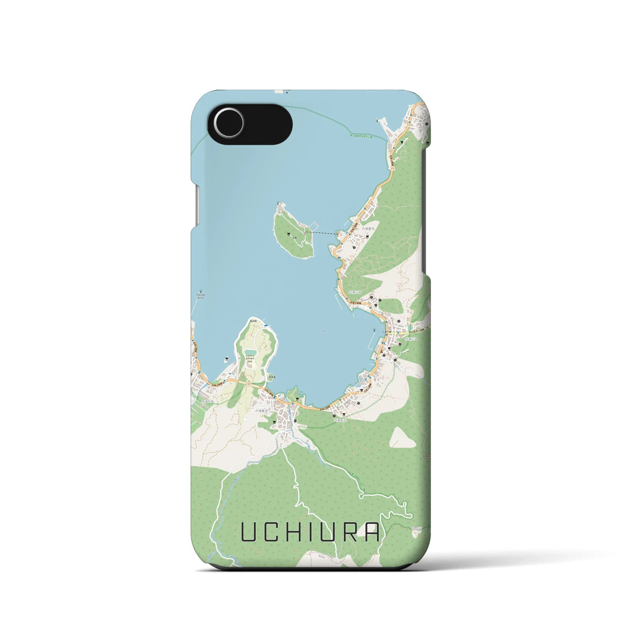 【内浦(静岡県)】地図柄iPhoneケース(バックカバータイプ)