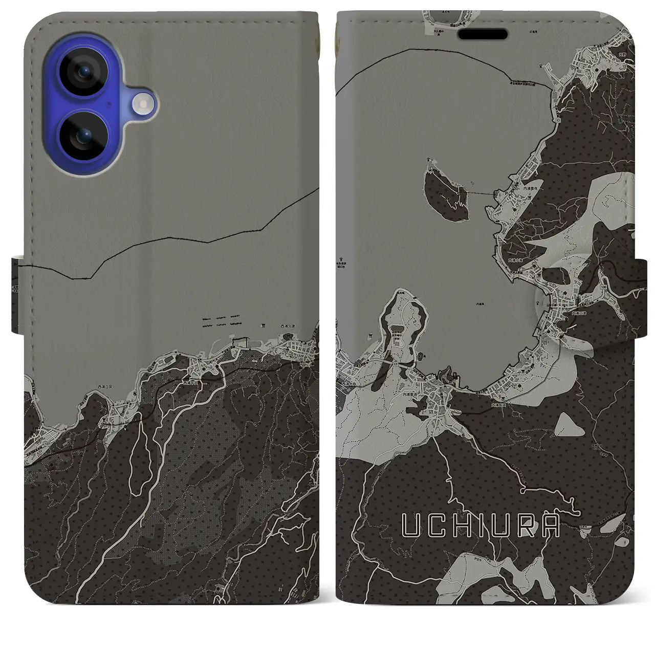 【内浦(静岡県)】地図柄iPhoneケース(手帳タイプ)